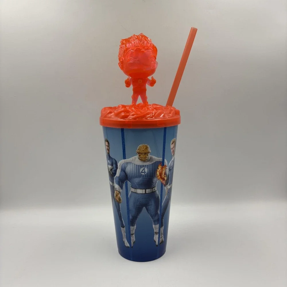 Marvel Fantastic Four‎ 32 Oz Human Torch Tumbler Cup With Lid Straw 2025 Movie